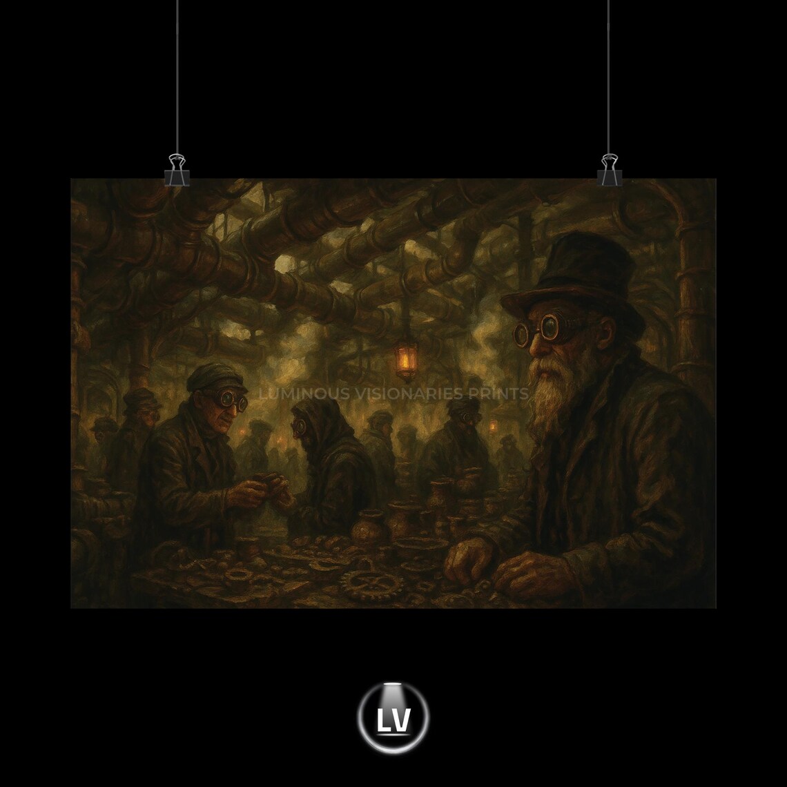 Steampunk Underground Market, Vintage Poster Print