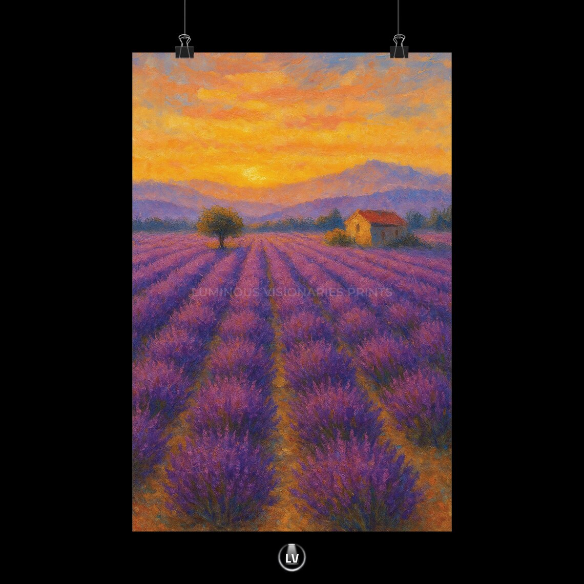 Lavender Fields Poster, Home Decor Gift For Garden Lovers