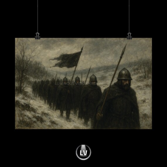 Dark Warrior Medieval Artwork, Battle Scene Poster