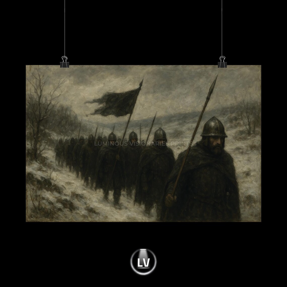 Dark Warrior Medieval Artwork, Battle Scene Poster