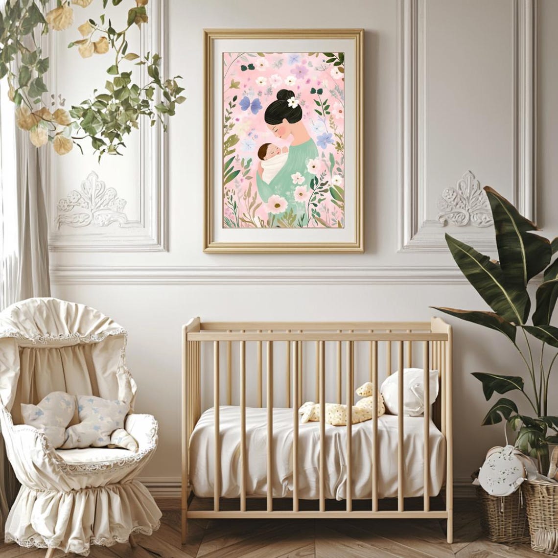 Mother And Baby Wall Art Print Motherhood Art Funky Pastel Wall Art Trendy Nursery Art New Mum Poster Baby Shower Gift - Image 5