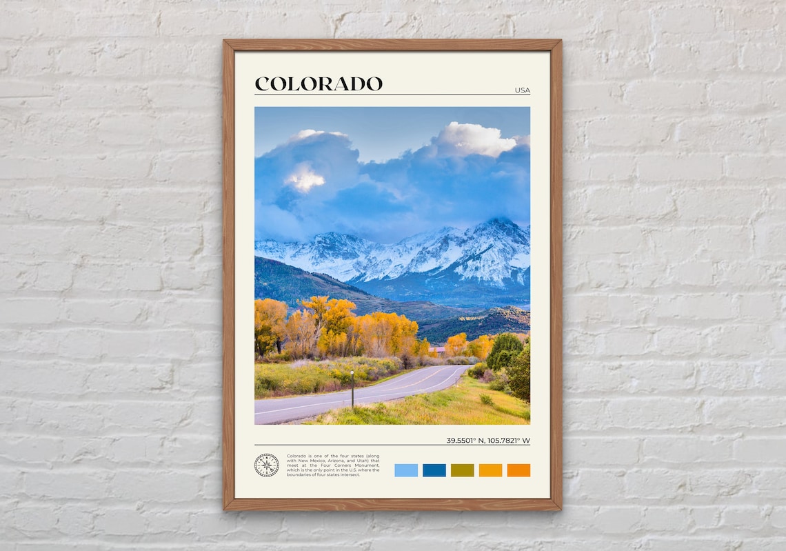 Colorado Photo Travel Poster, USA Wall Art