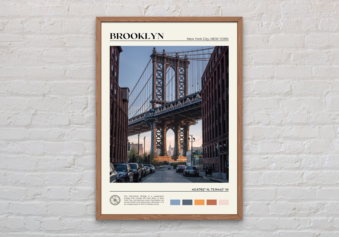 Brooklyn New York City Travel Poster Print