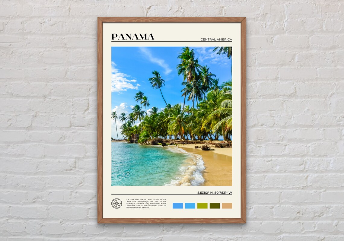 Panama Canal Travel Poster, Panama Wall Art