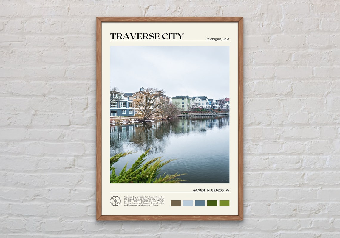 Real Photo Traverse City Print Traverse City Wall Art Traverse City Poster Traverse City Photo Michigan Wall Decor Usa Poster