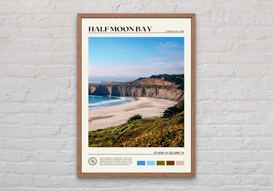 Half Moon Bay Photo Print, California Wall Art