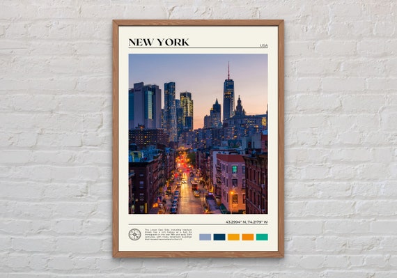 New York State Travel Poster, USA Wall Art Print
