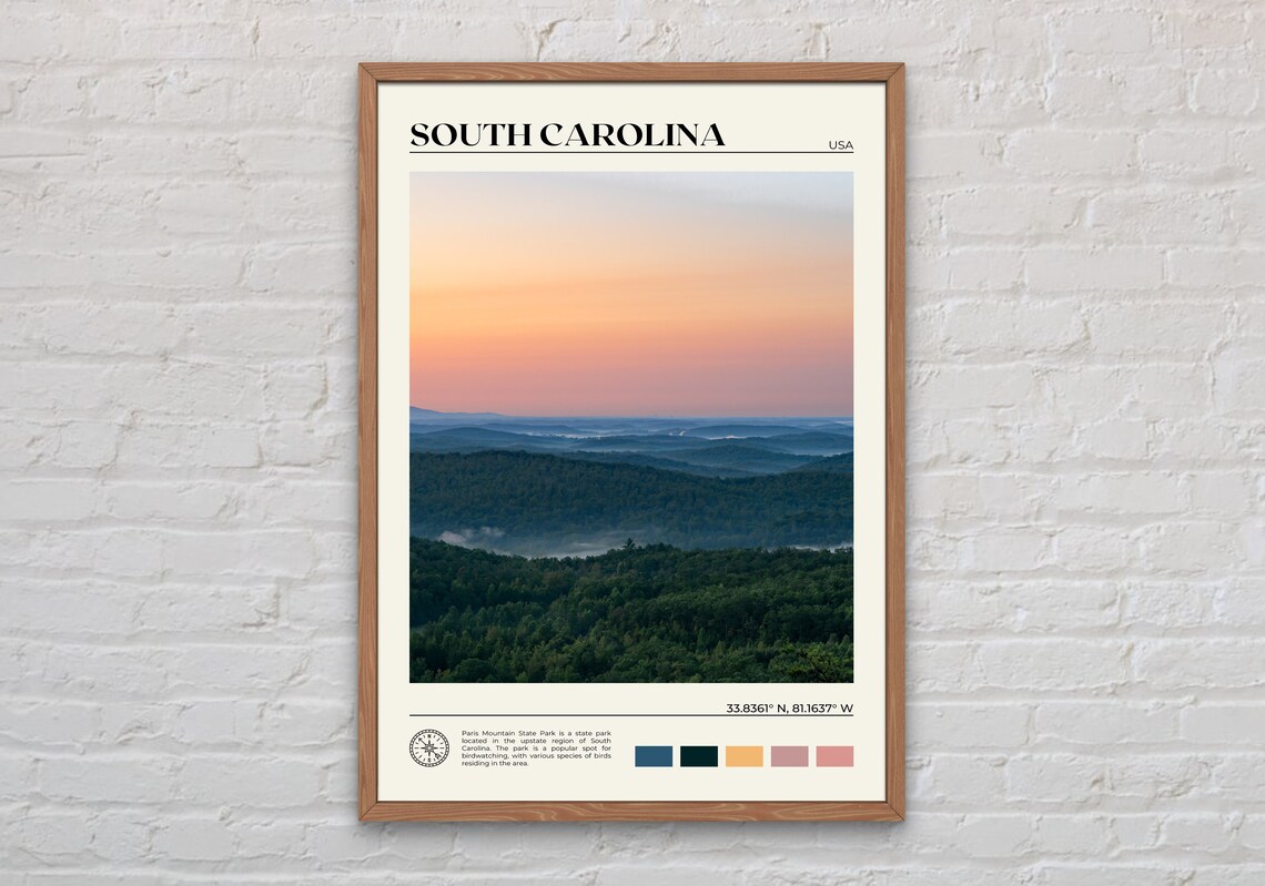 South Carolina Photo Travel Poster, Wall Art Print