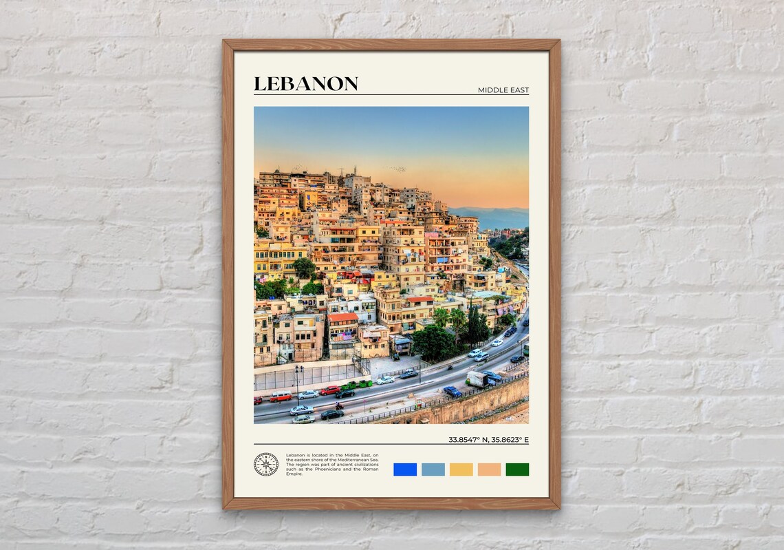 Lebanon Travel Poster, Beirut Wall Art Print