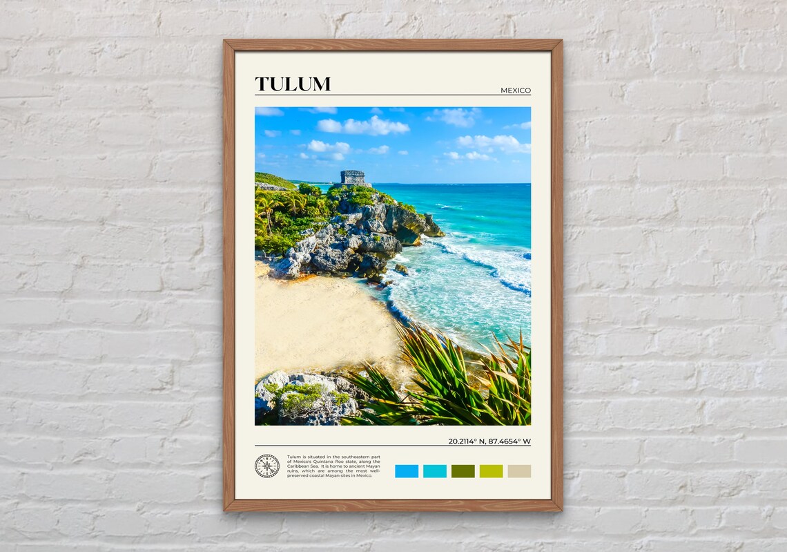 Tulum Travel Poster, Mexico Wall Art Print