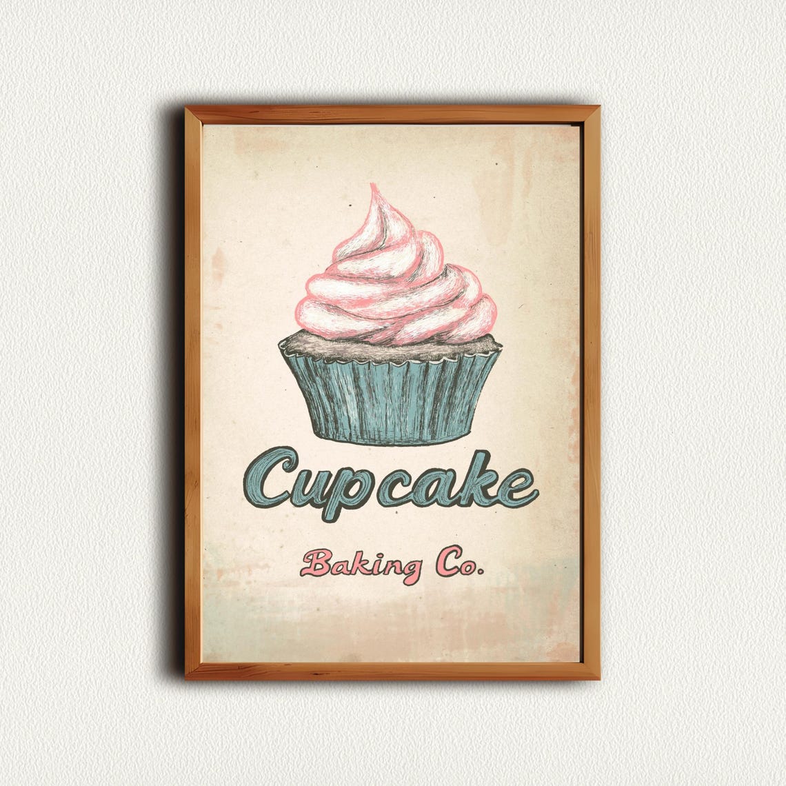 Pink Frosting Cupcake Baking Company Vintage Bakery Kitchen Poster - Image 4