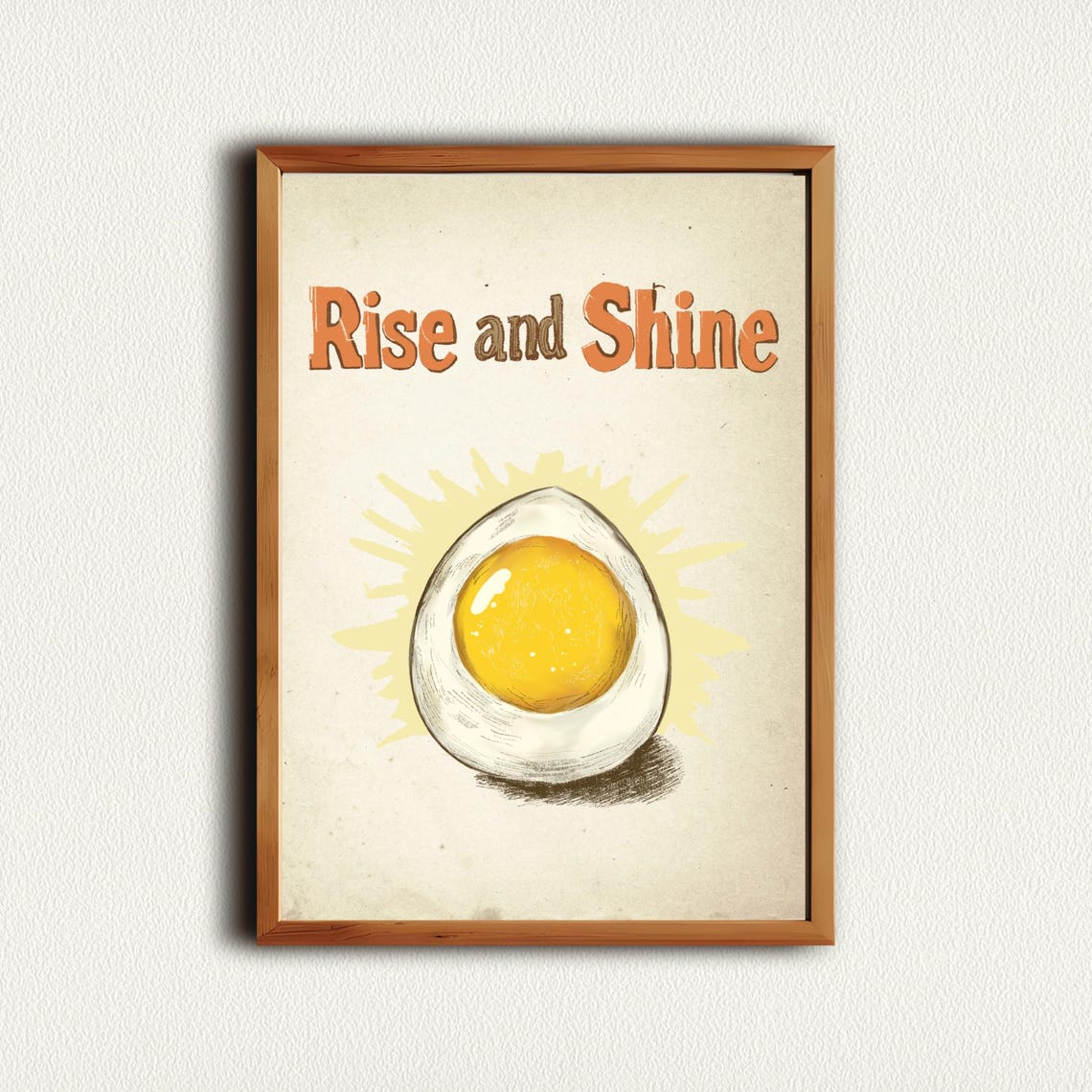 Rise And Shine Sunny Side Egg Breakfast Vintage Kitchen Art Poster - Image 4