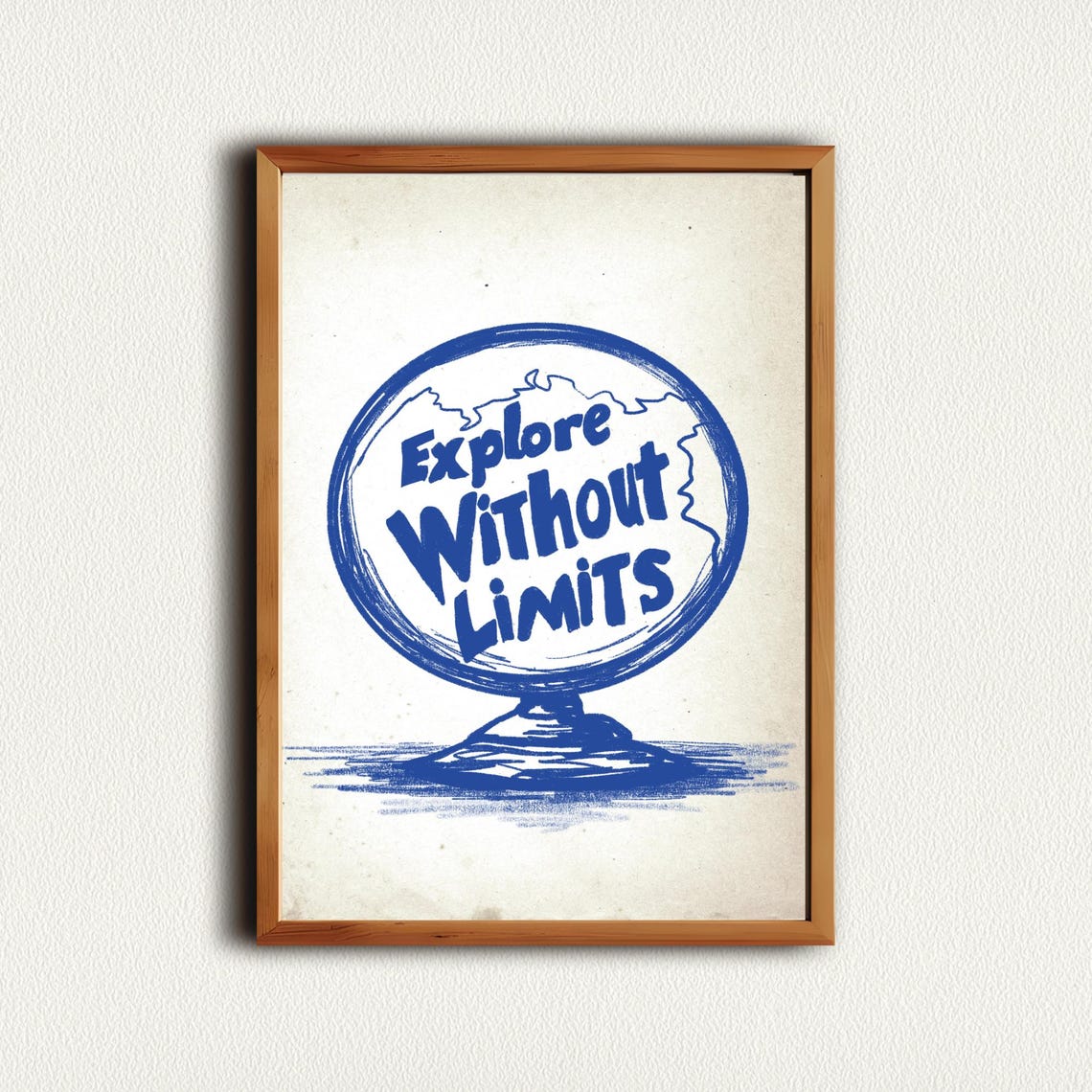 Explore Without Limits Globe Adventure Motivational Quote Poster - Image 4