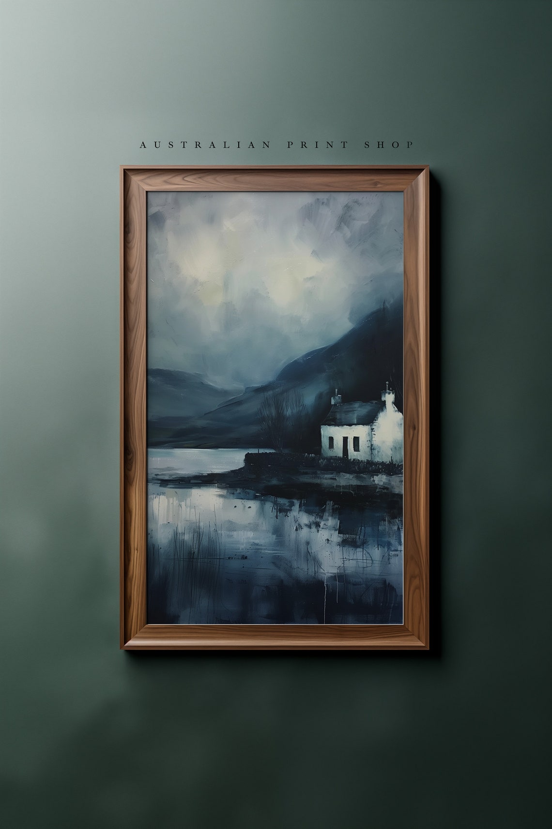 Dark Cottage Art Moody Rustic Print Vintage Oil Painting Perfect For Modern Farmhouse Dcor - Image 7