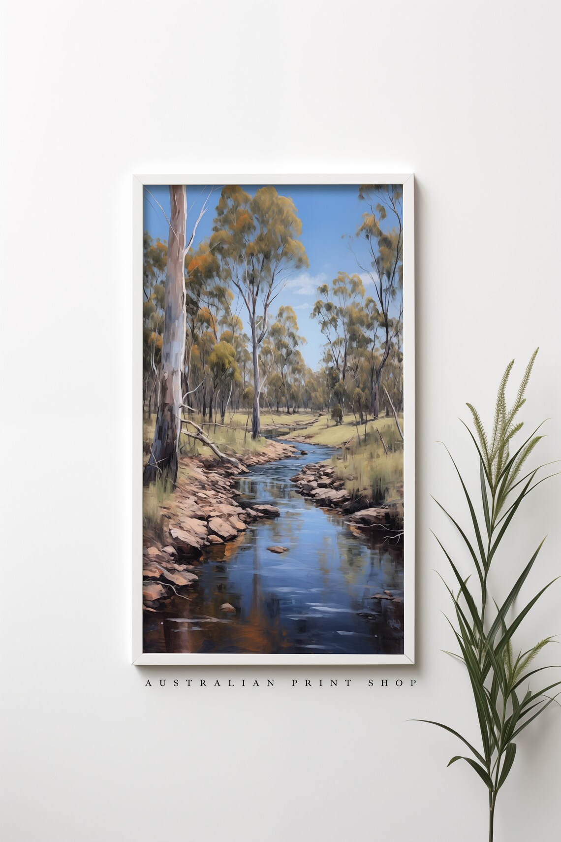 Old Gum Tree Creek, Australian Outback Art Print - Image 3