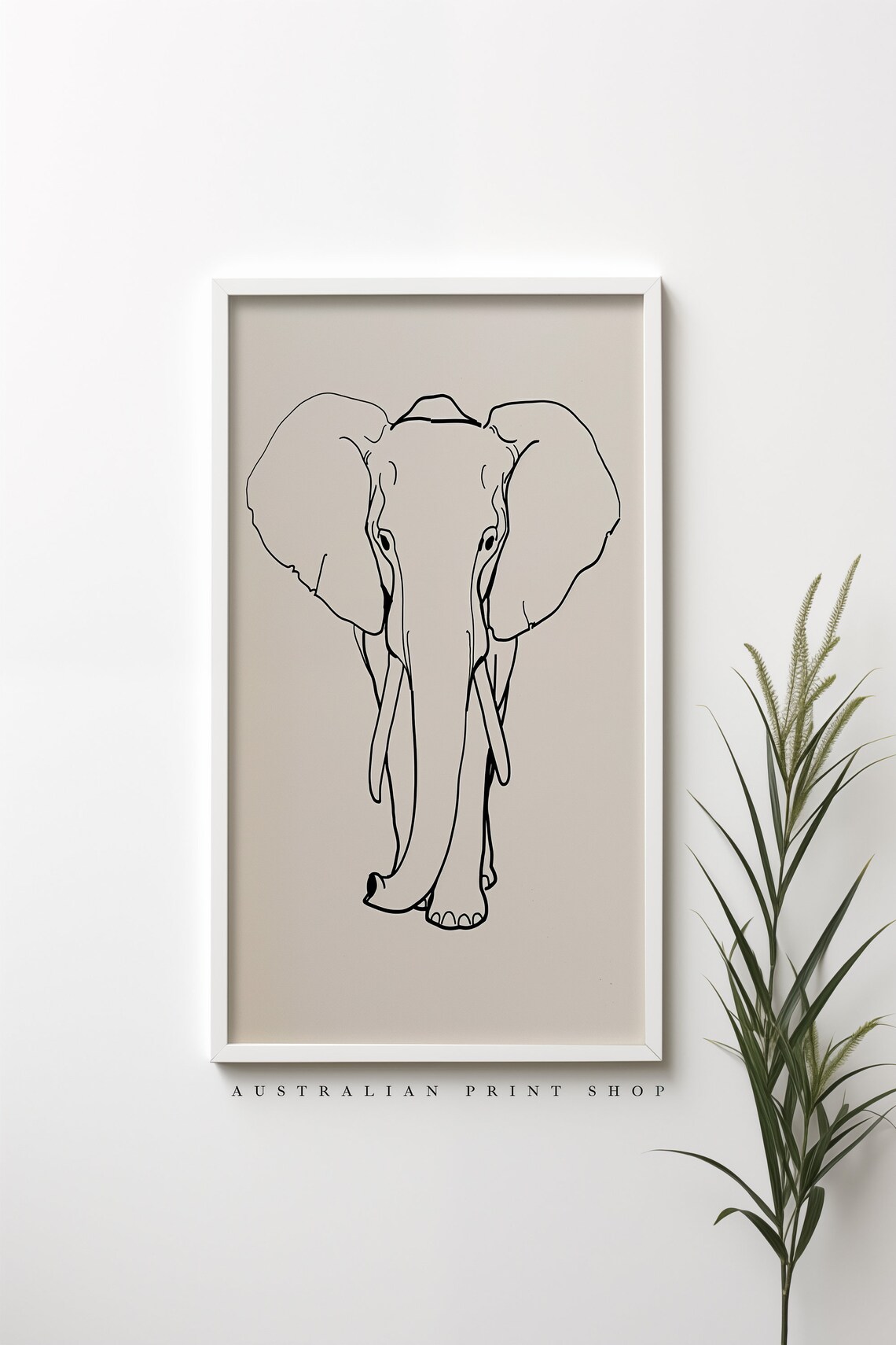 Minimalist Elephant Line Drawing Safari Animal Nursery Wall Art - Image 2
