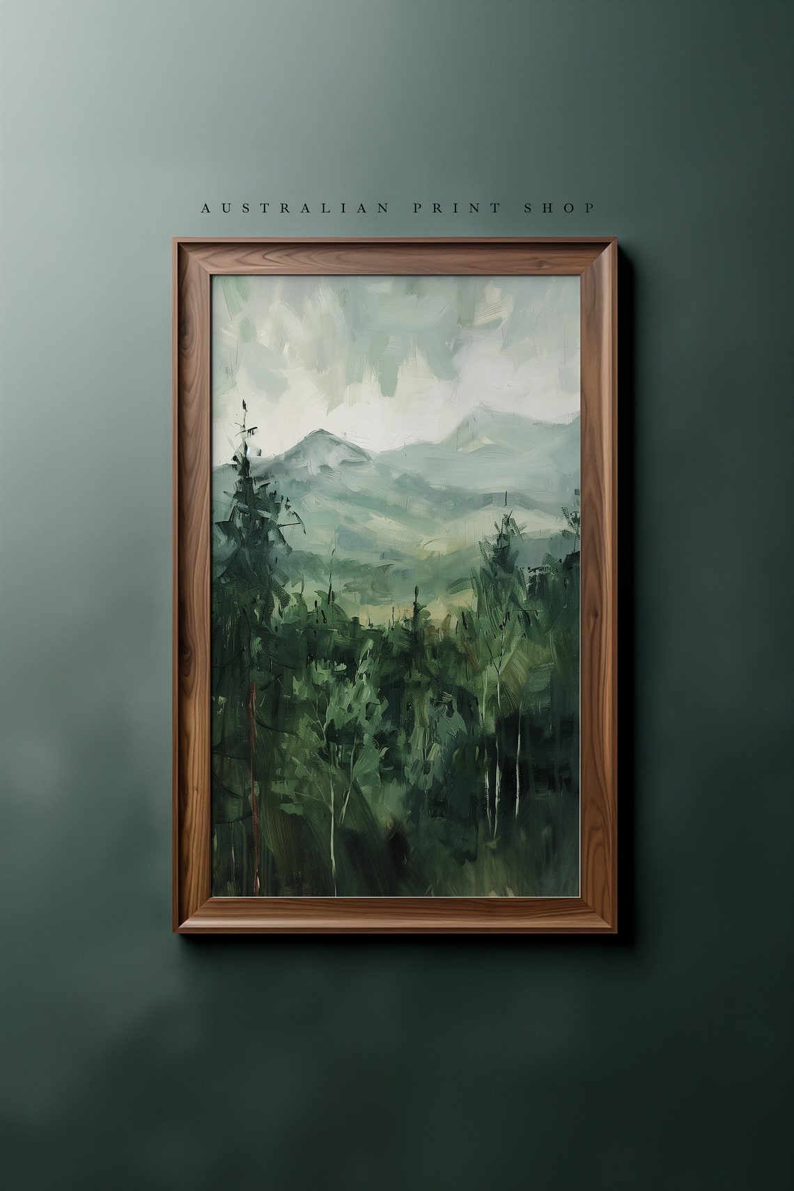 Moody Country Landscape Vintage Oil Painting Art Farmhouse Cottagecore Decor - Image 7