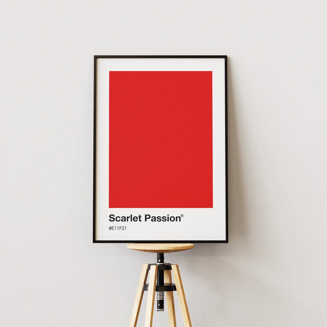 Scarlet Passion Red Pantone Color Swatch Minimalist Art Poster - Image 2