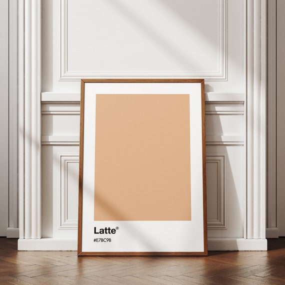 Latte Brown Pantone Posterpantone Color Printlatte Brown Printpantone Colorspantone Printcolor Palette Postertrendy Wall Art