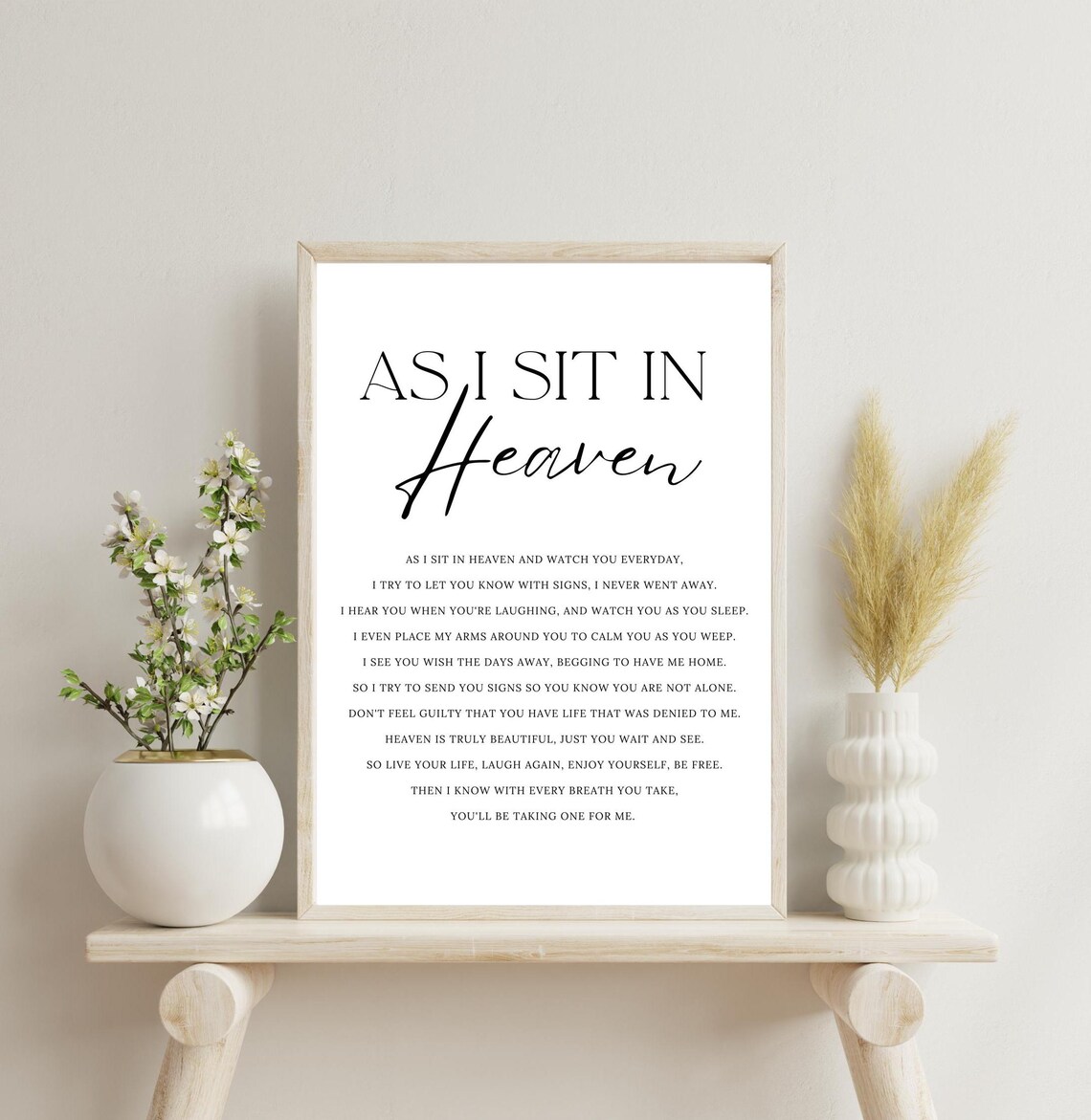 As I Sit In Heaven Christian Poem Art Print - Image 3