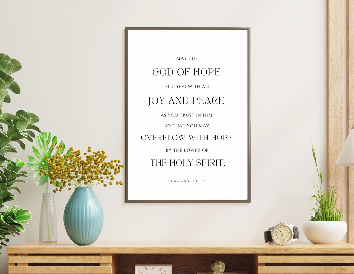 Romans 15:13 Modern Christian Scripture Art Print - Image 2