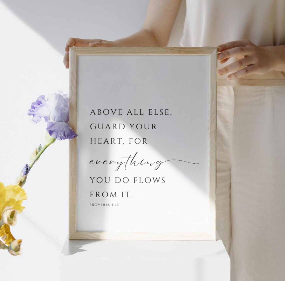Above All Else Guard Your Heart, Bible Verse Art Print