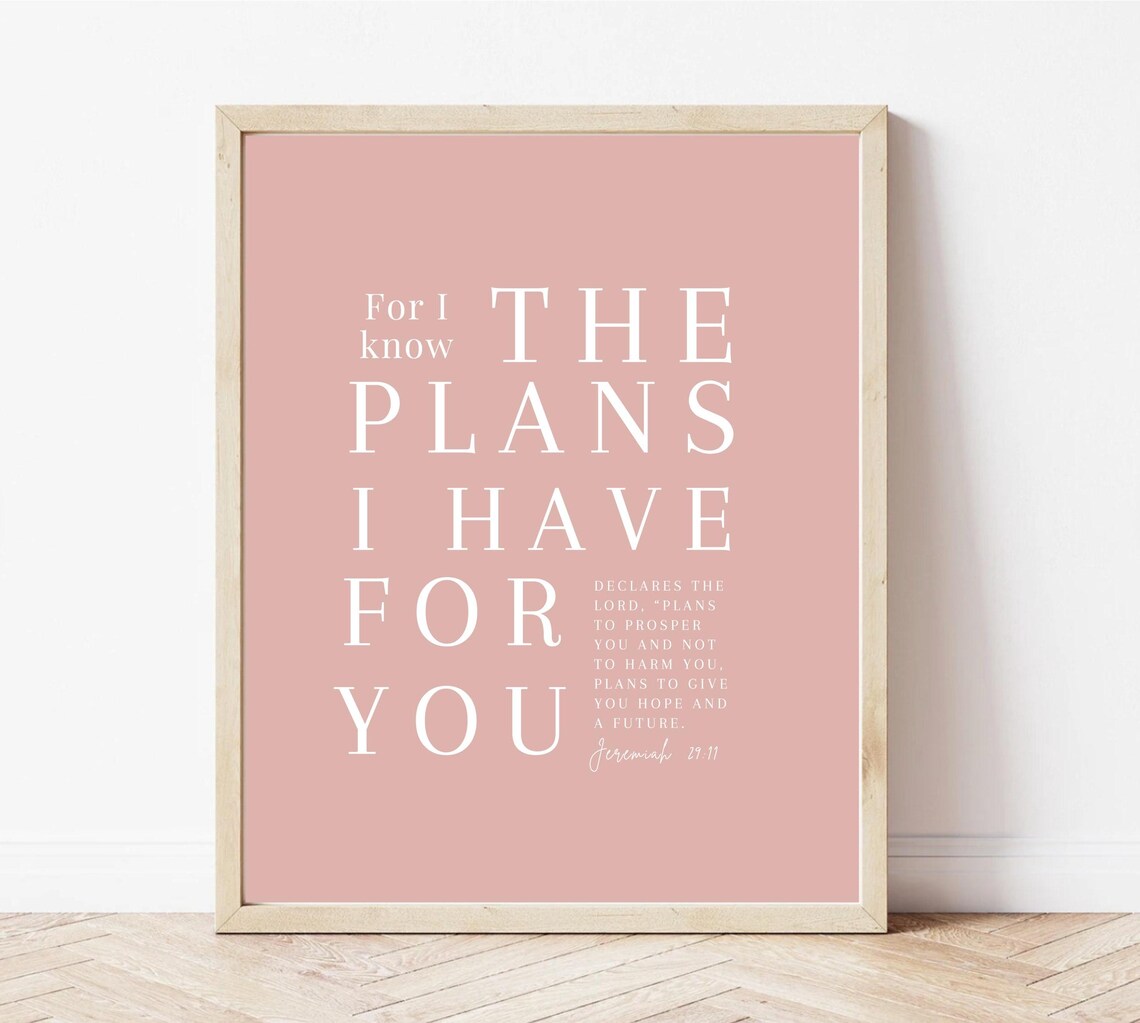 Jeremiah 29:11 Scripture Wall Art, Christian Gift