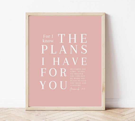 Jeremiah 29:11 Scripture Wall Art, Christian Gift