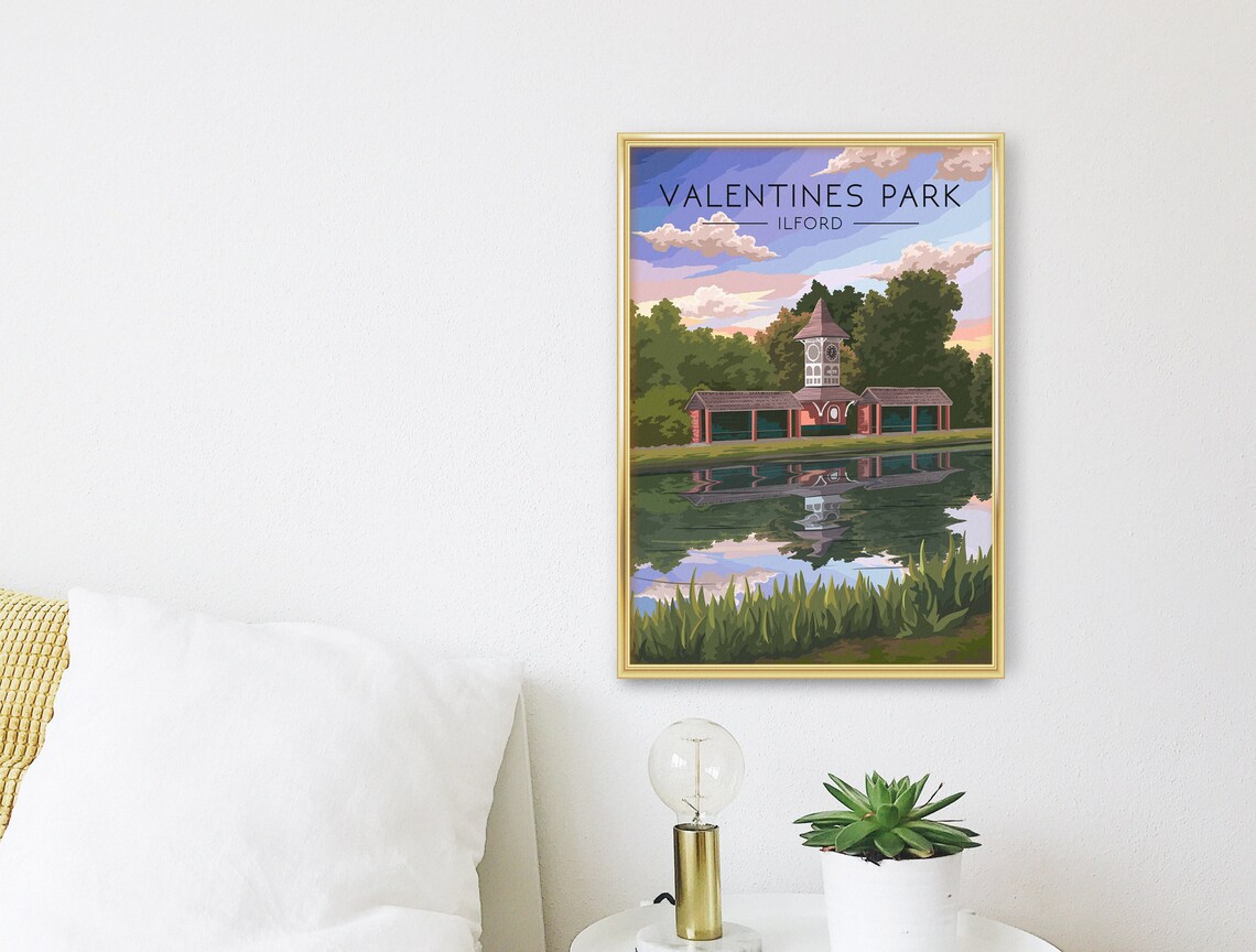 Valentines Park London Travel Poster, Redbridge Art Print - Image 3