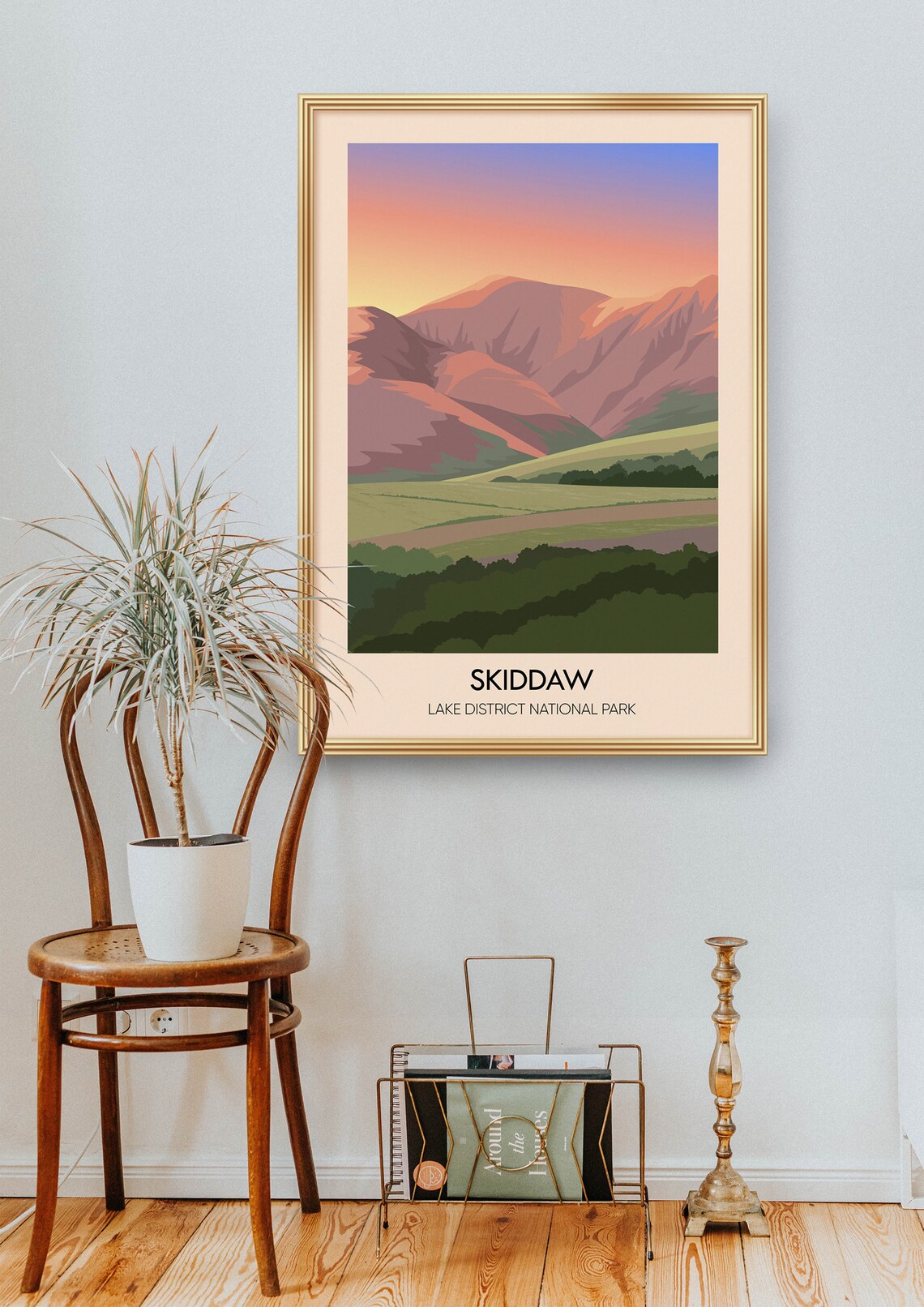 Skiddaw Fell Glowing At Sunset Lake District England Travel Poster - Image 2