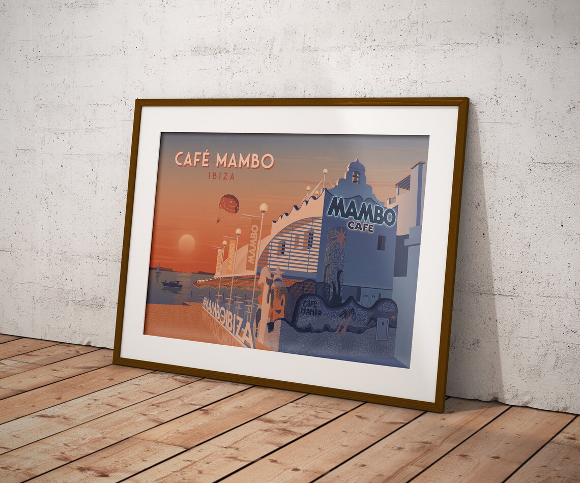Cafe Mambo Ibiza Travel Poster, San Antonio Spain - Image 3