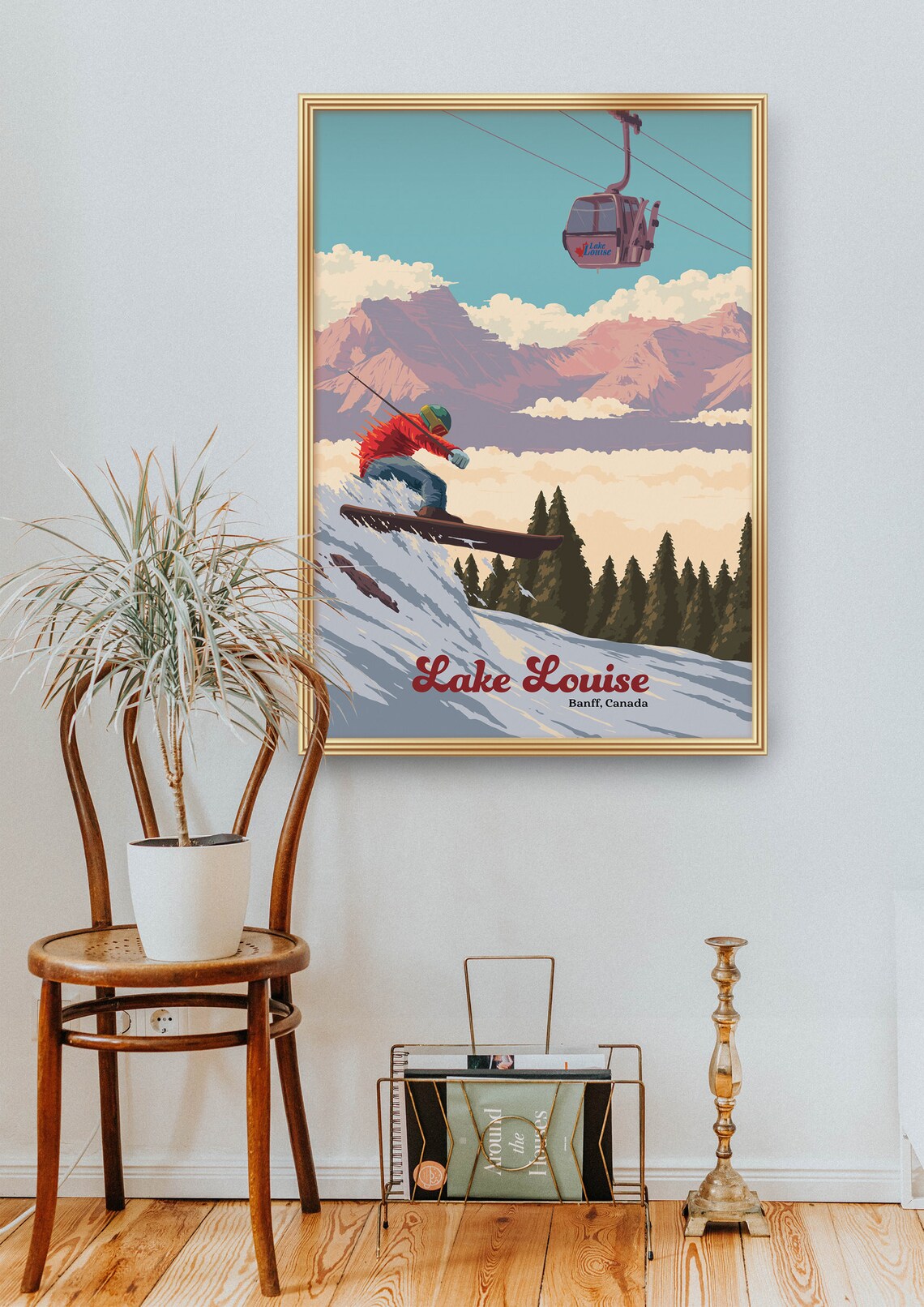 Lake Louise Ski Resort Vintage Travel Poster Print - Image 2