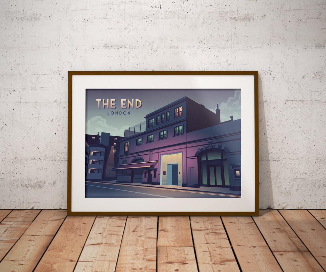 The End Nightclub London Vintage Travel Poster - Image 4