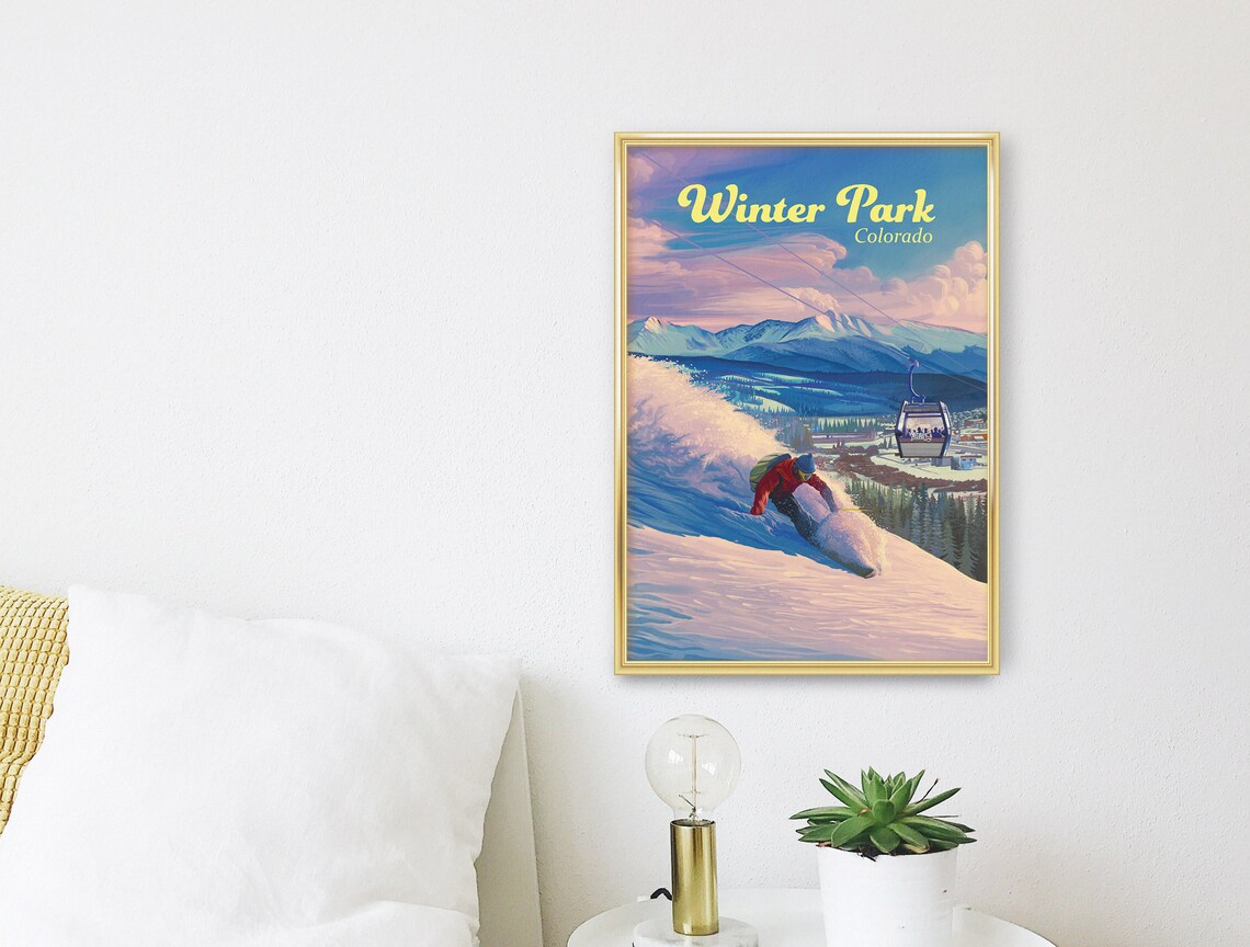 Winter Park Ski Resort Vintage Travel Poster - Image 3