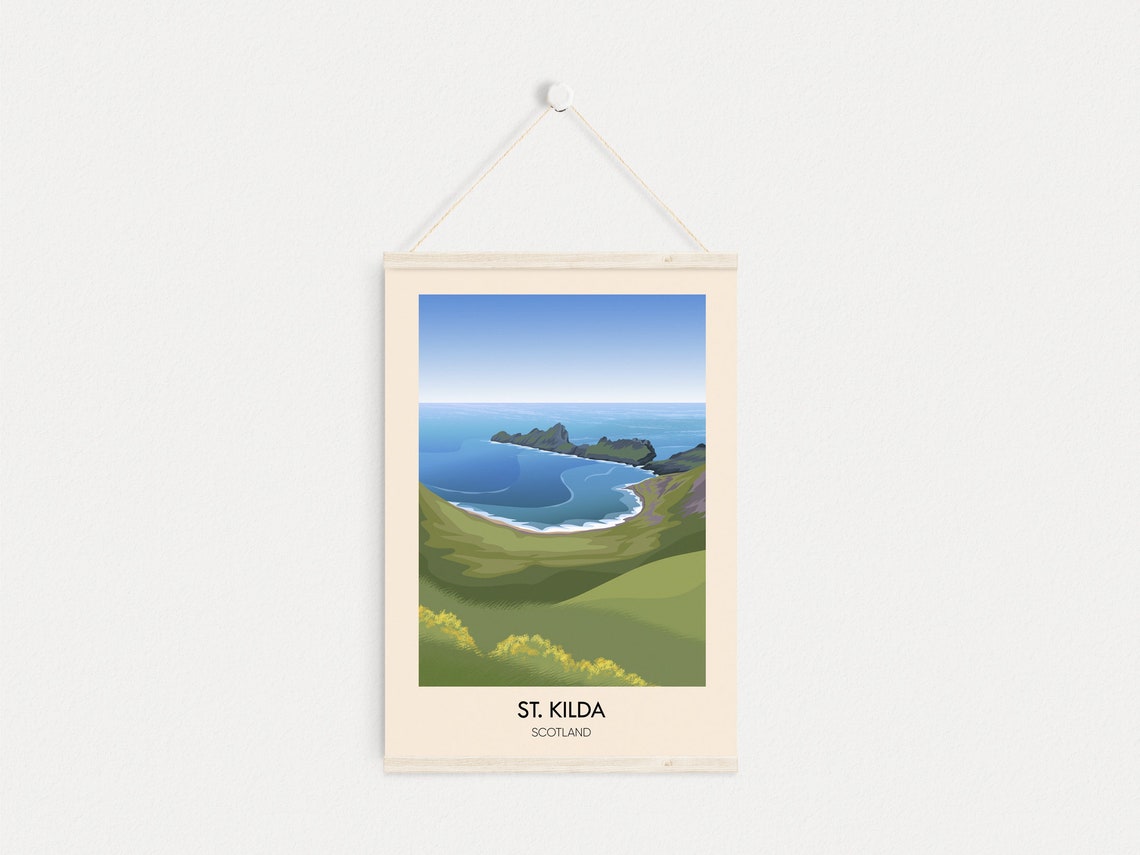 St Kilda Scotland Remote Archipelago Cliffs Bay Travel Poster - Image 4