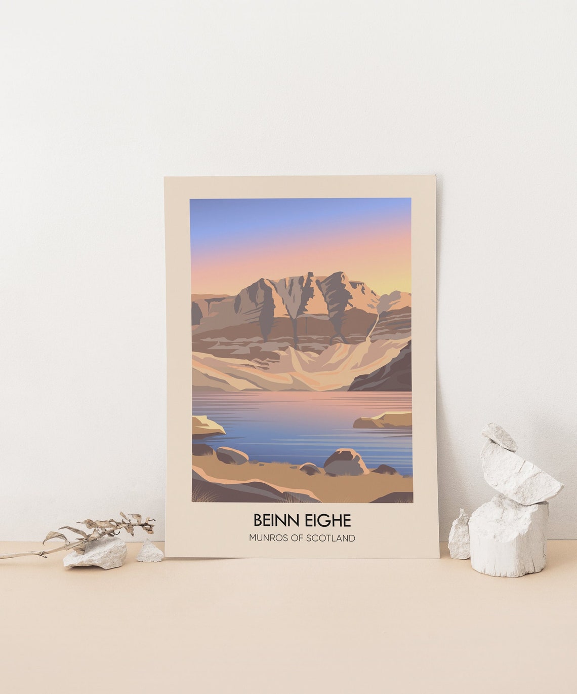 Beinn Eighe Munros Of Scotland Dawn Loch Mountain Landscape Poster - Image 4