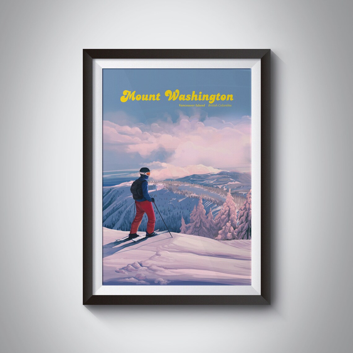 Mount Washington Ski Resort Vintage Travel Poster