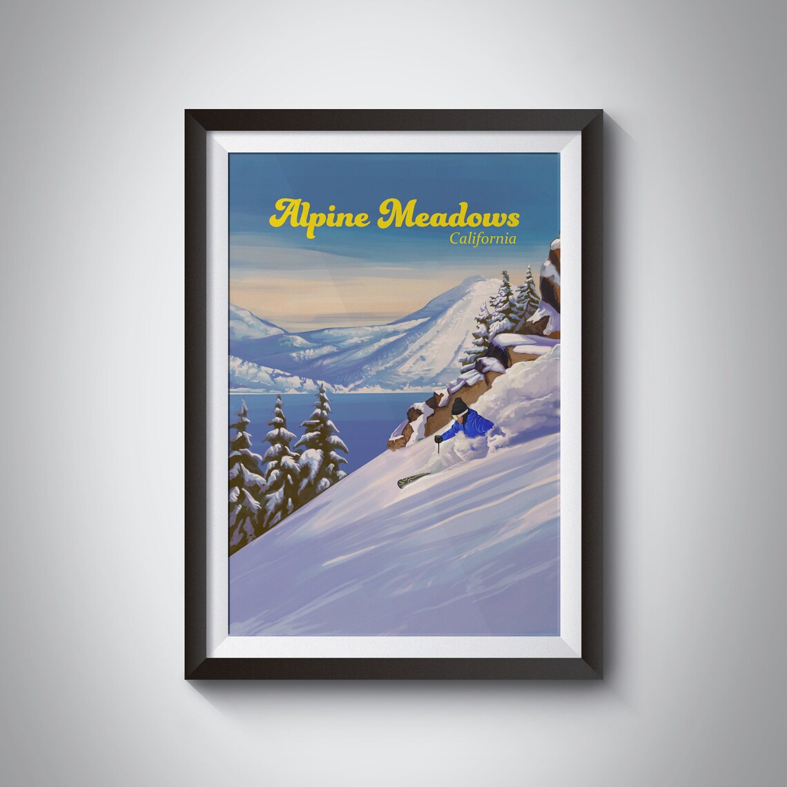 Alpine Meadows Ski Resort Lake Tahoe Travel Poster