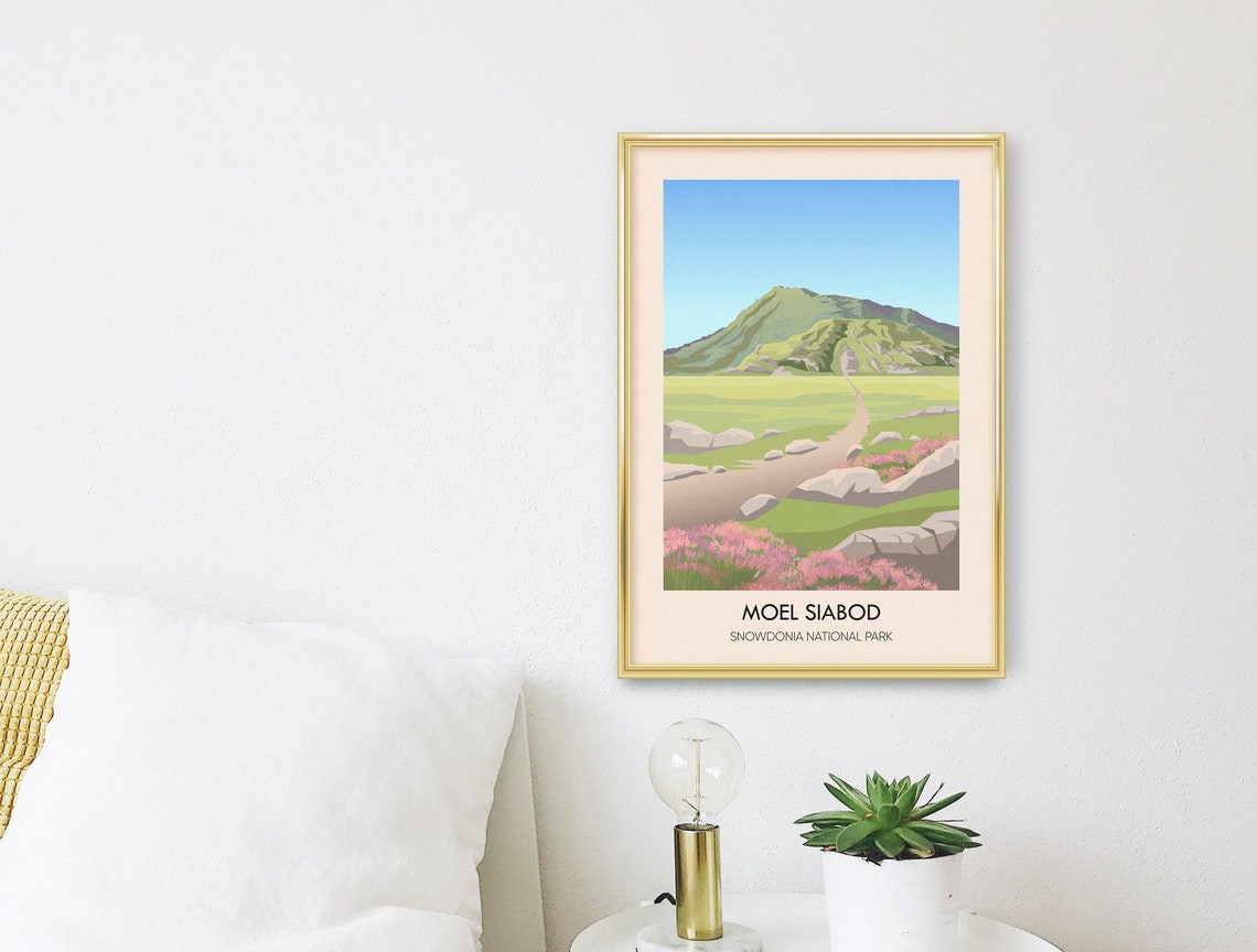 Moel Siabod Snowdonia National Park Heather Mountain Trail Poster - Image 3