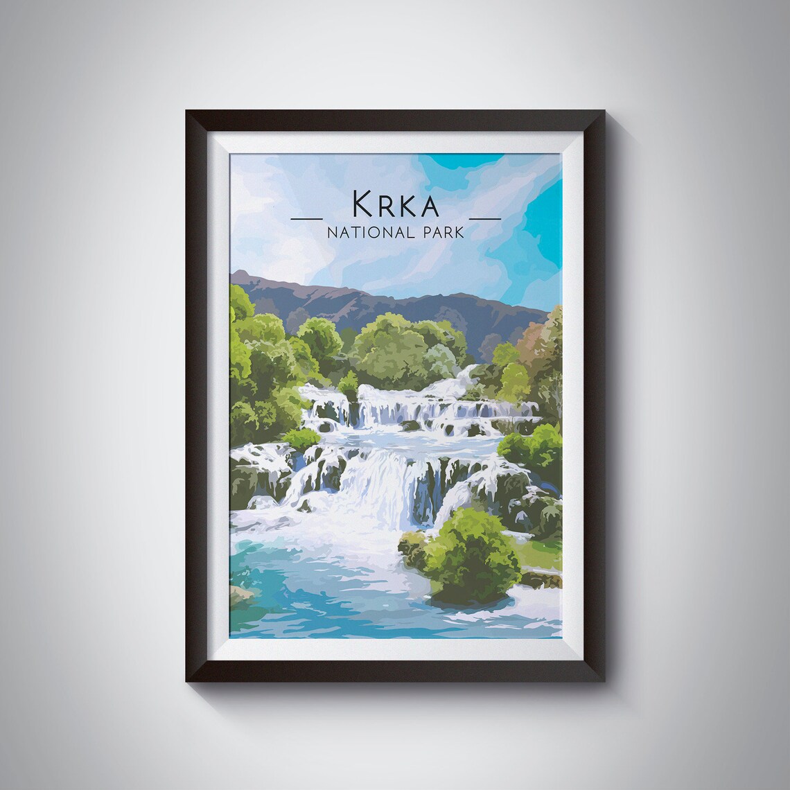 Krka National Park Travel Poster, Croatia Adventure