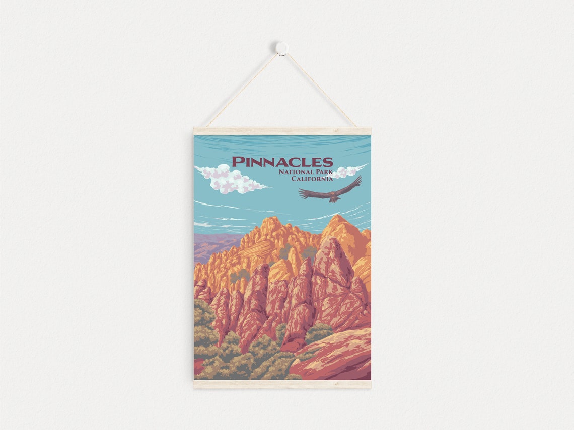 Pinnacles National Park California Condor Rock Spires Travel Poster - Image 4
