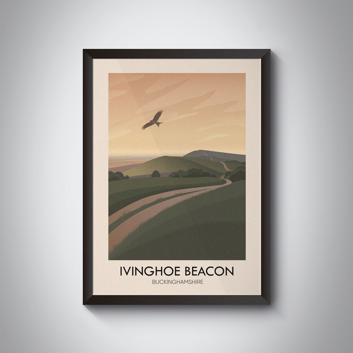 Ivinghoe Beacon Vintage Travel Poster, Chilterns Art Print