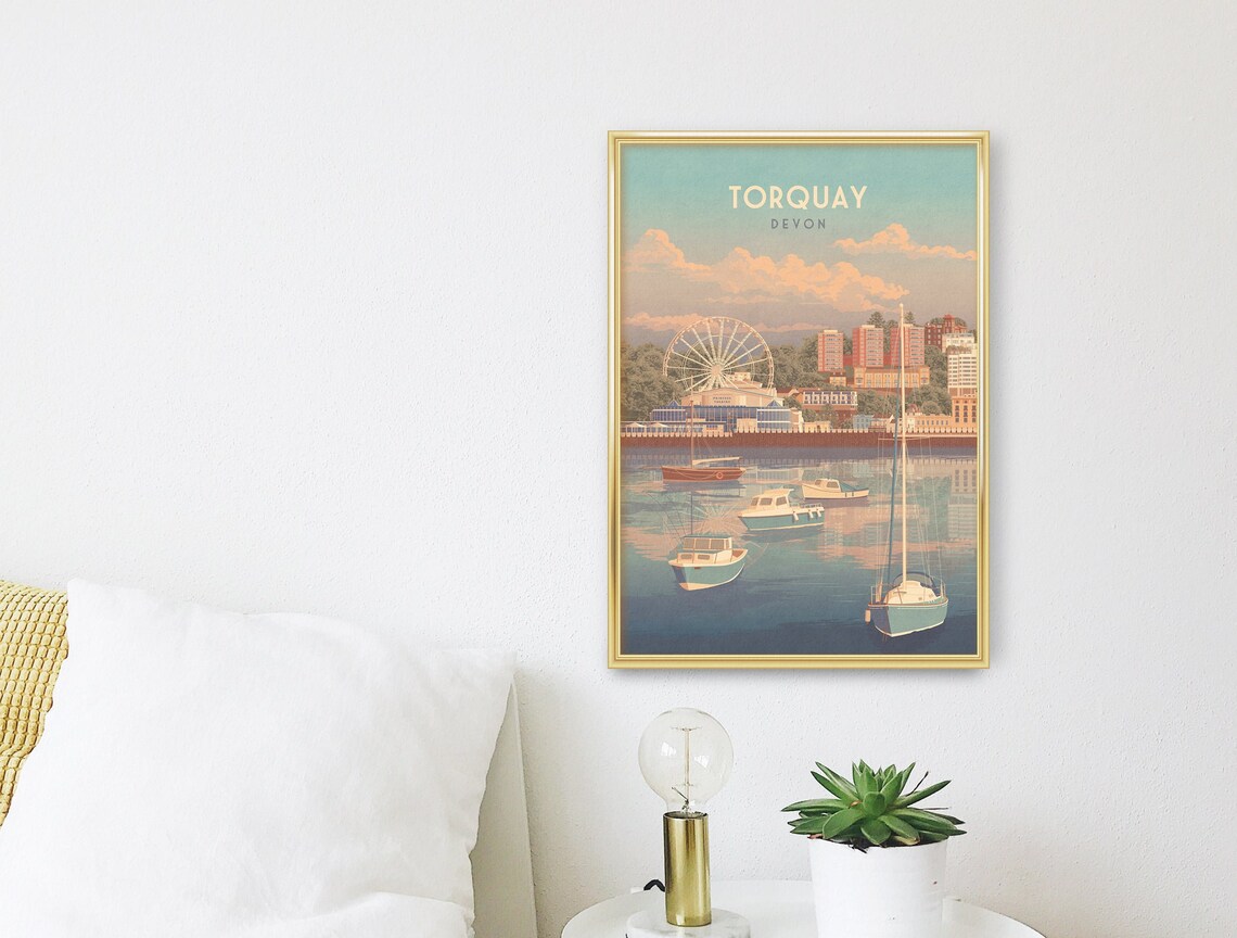 Torquay Devon Travel Poster, English Riviera Travel Poster - Image 3