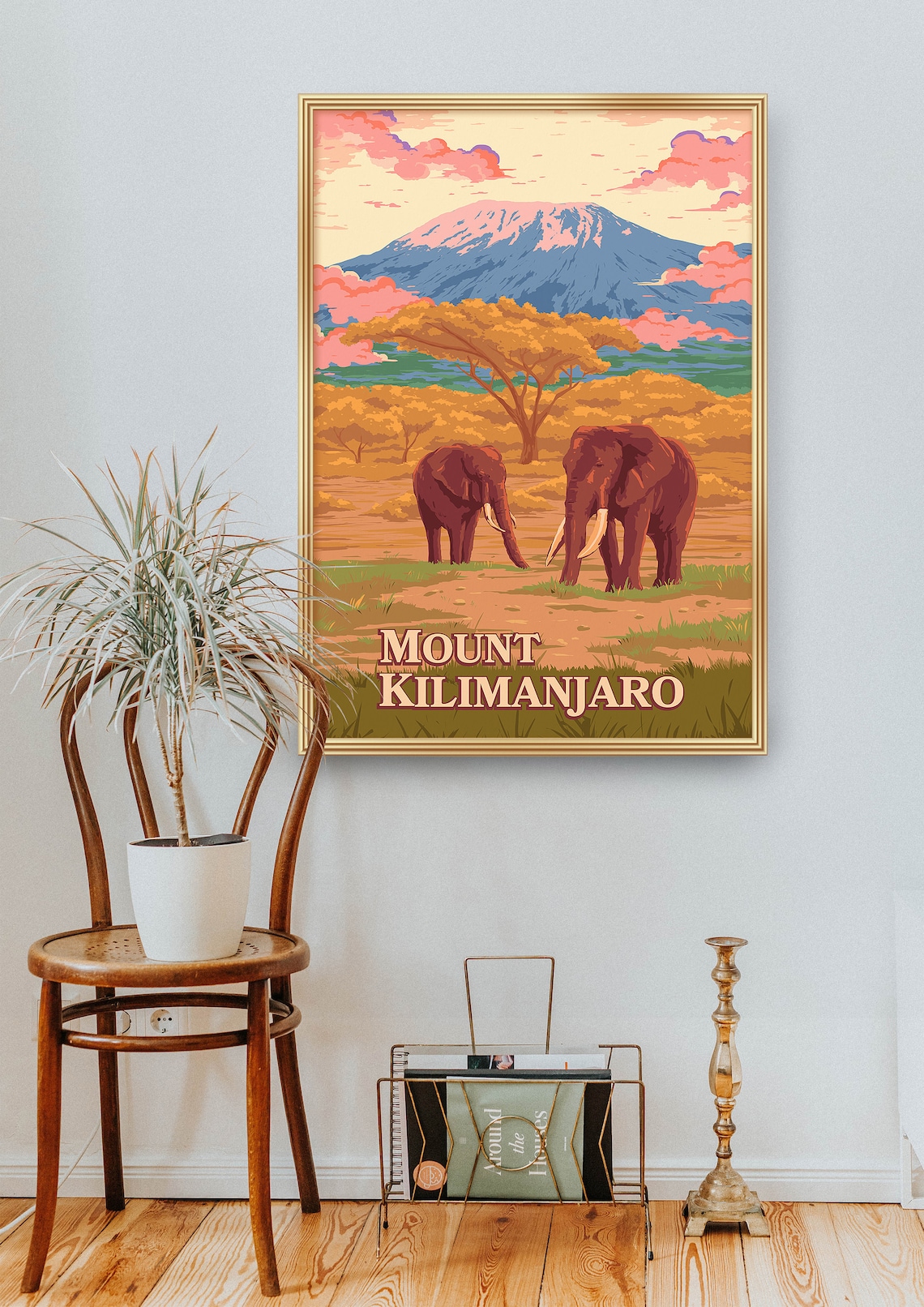 Mount Kilimanjaro Travel Poster, Tanzania Mountain Art - Image 2