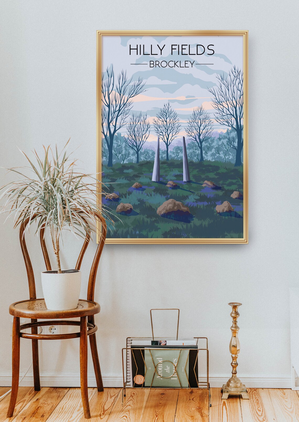 Hilly Fields Park London Vintage Travel Poster - Image 2