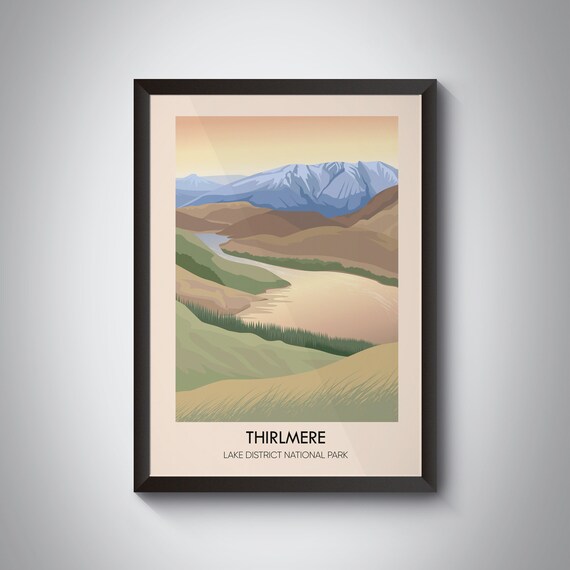 Thirlmere Lake District National Park Reservoir Mountain Valley Sunset Poster