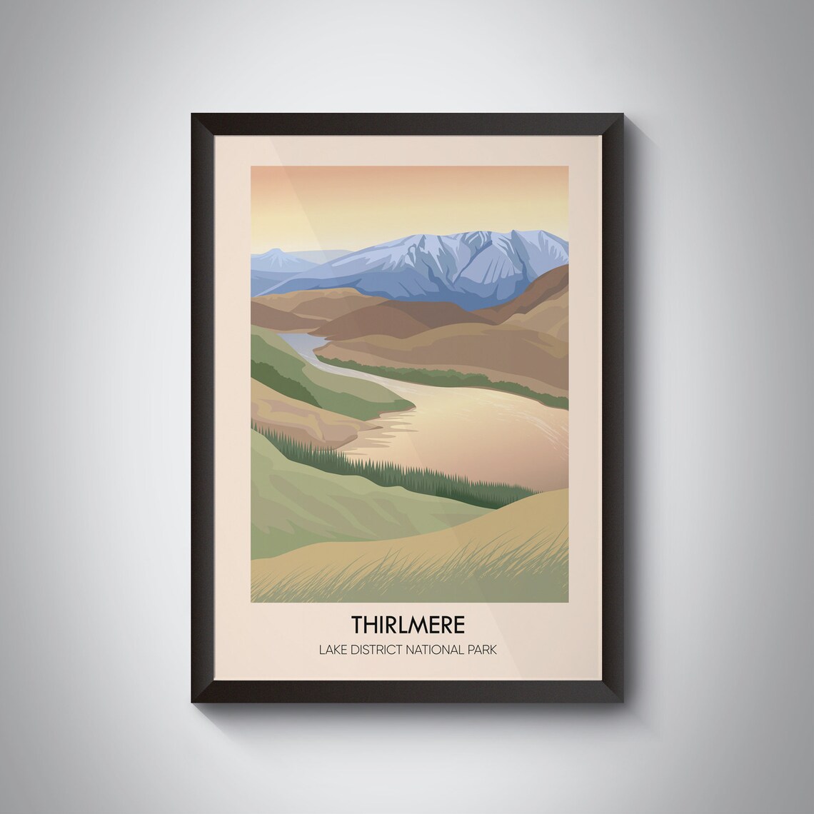 Thirlmere Lake District National Park Reservoir Mountain Valley Sunset Poster