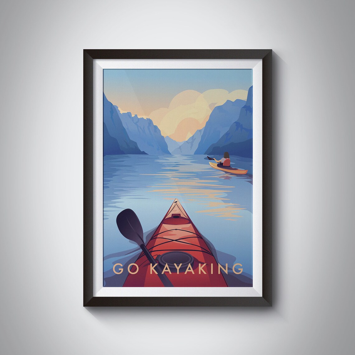 Go Kayaking Travel Poster, National Park Adventure
