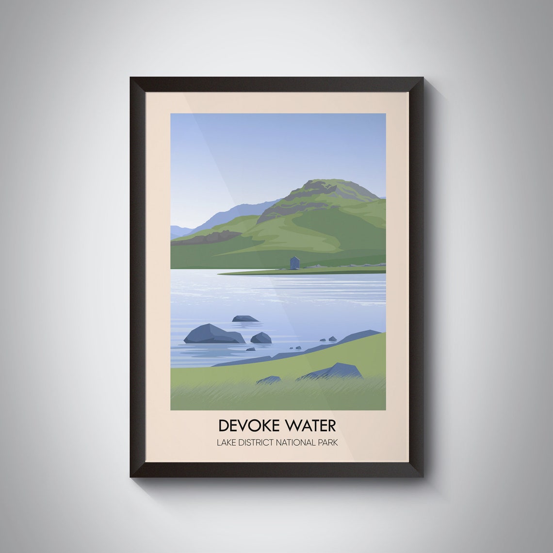 Devoke Water Lake District National Park Fell Boathouse Poster
