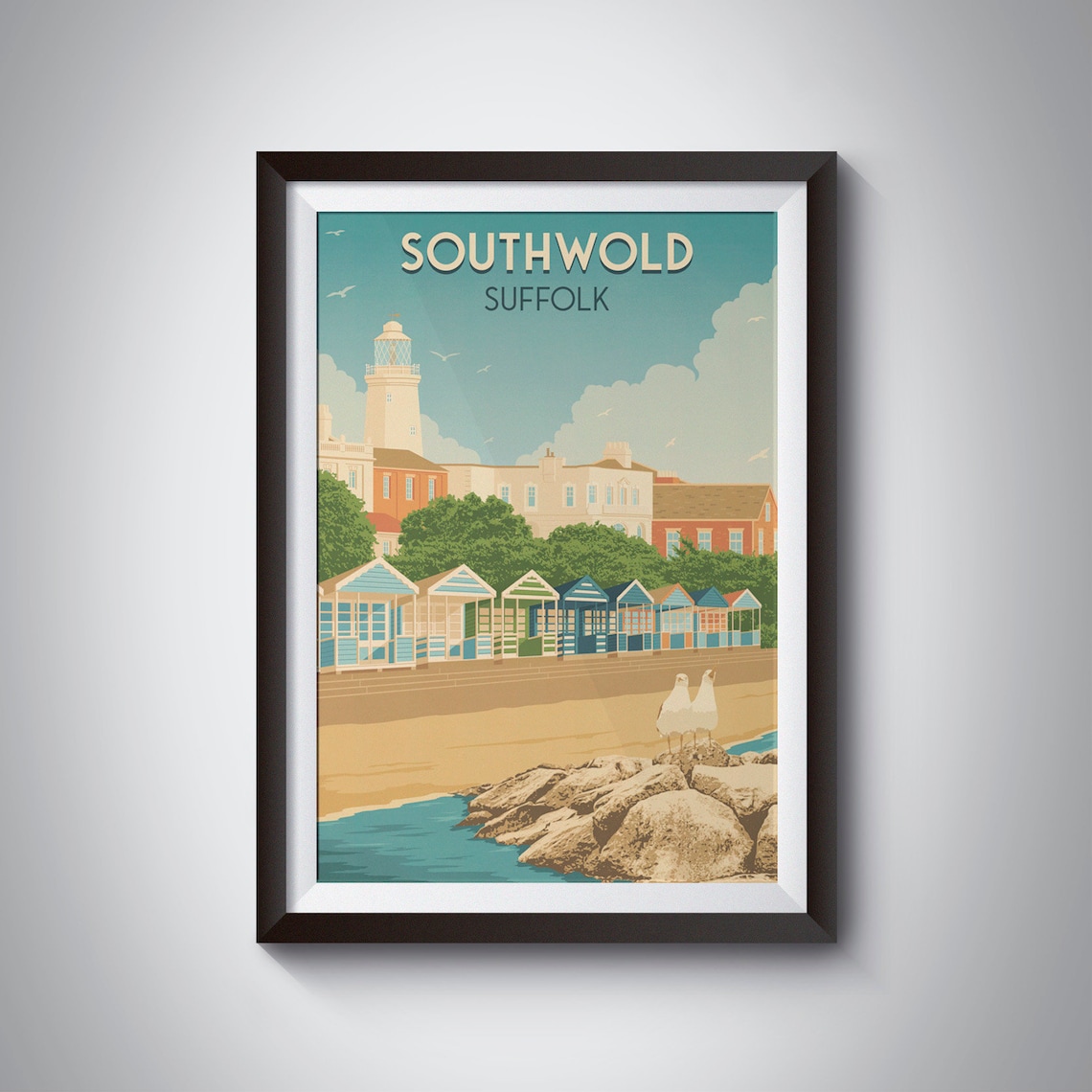 Southwold Suffolk Vintage Travel Poster, Seaside Print